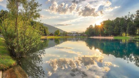 Coucher de soleil au lac Bleu, Morillon, Juin 2020